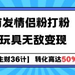 【生财36计】全网首发情侣粉打粉+大人玩具无敌变现