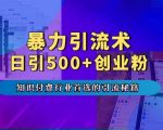 暴力引流术，专业知识付费行业首选的引流秘籍，一天暴流500+创业粉，五个手机流量接不完!