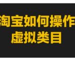 淘宝如何操作虚拟类目，淘宝虚拟类目玩法实操教程